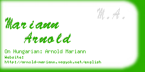 mariann arnold business card